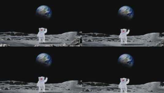 中国空间站月球遥望载人航天航天员中国梦高清在线视频素材下载