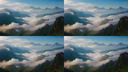 山脉云雾缥缈仙境高清在线视频素材下载