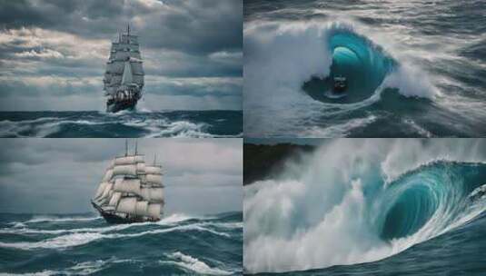 乘风破浪的船高清在线视频素材下载