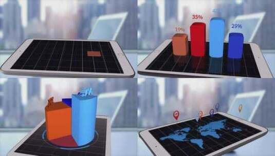 触控板驱动的财务分析图表的未来可视化高清在线视频素材下载