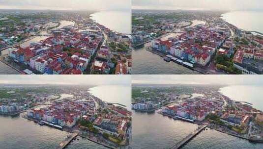 Willemstad Curacao上空高清在线视频素材下载