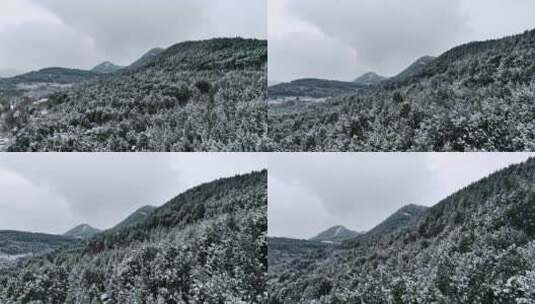 山中水库雪景航拍高清在线视频素材下载