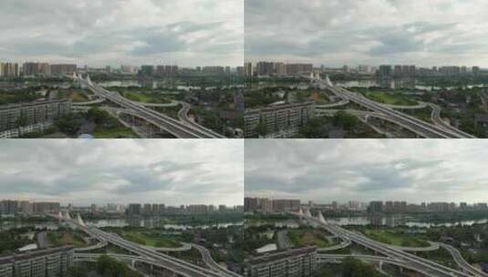 东洲岛跨江大桥航拍高清在线视频素材下载