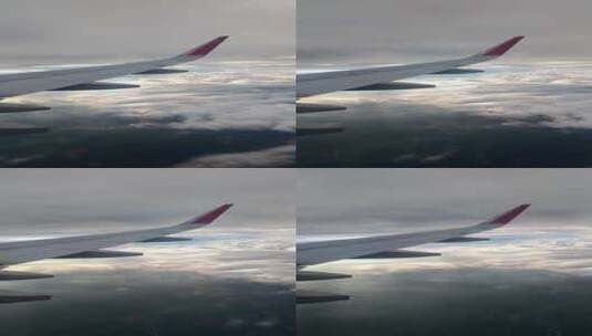 客机窗外云层高清在线视频素材下载