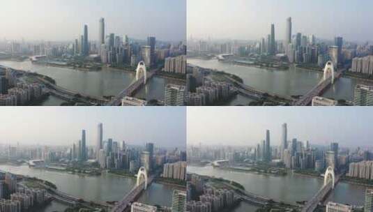 4k航拍珠江新城建筑群高清在线视频素材下载