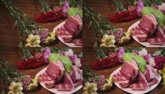 五花肉食材美食猪肉 (3)高清在线视频素材下载