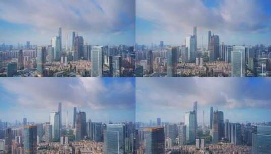 广州中轴线蓝天白云延时-去闪高清在线视频素材下载