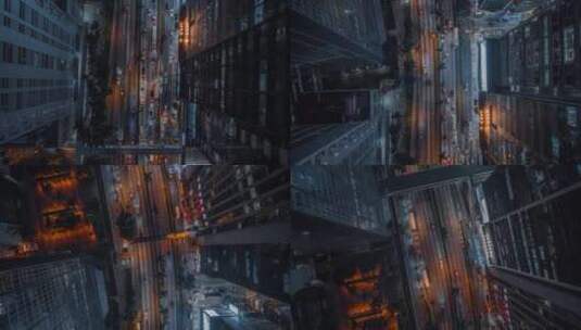 航拍香港夜景街道高清在线视频素材下载