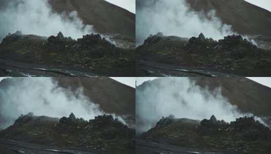 冰岛上的烟雾高清在线视频素材下载