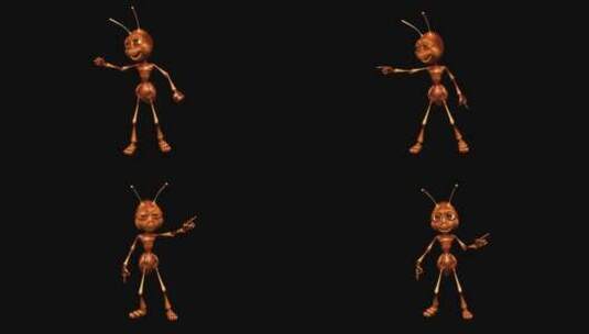 卡通蚂蚁舞蹈高清在线视频素材下载