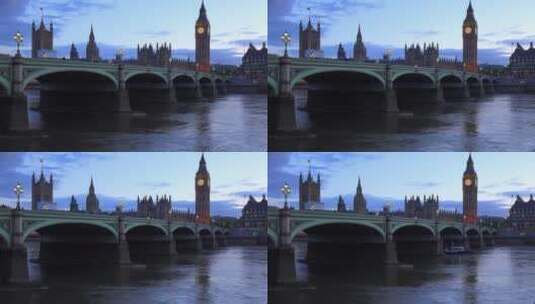 泰晤士河黄昏时期的景色高清在线视频素材下载