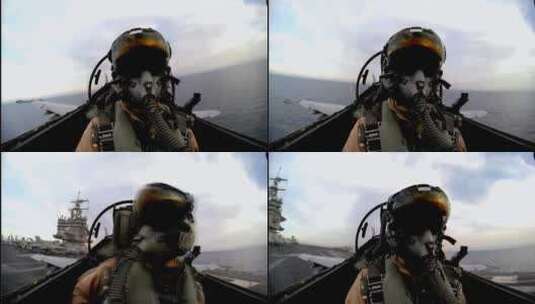飞行员驾驶飞机的特写镜头高清在线视频素材下载