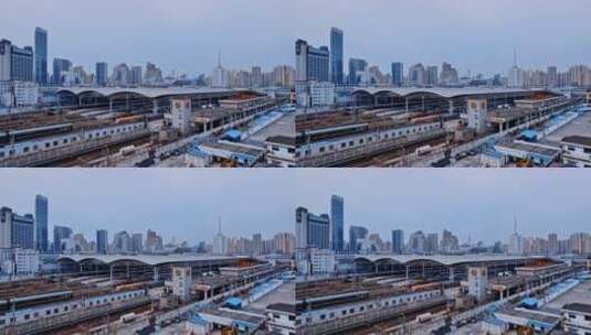 上海西站铁轨高清在线视频素材下载