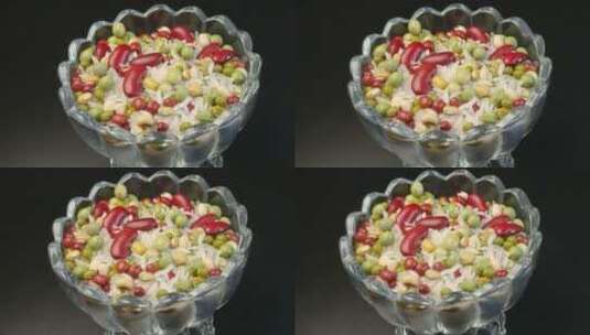 绿豆杏仁粥4K健康食物高清在线视频素材下载