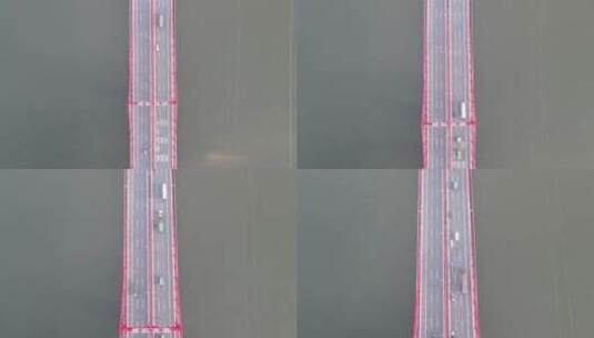正扣视角的跨江大桥高清在线视频素材下载