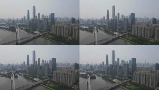 广州珠江新城航拍高清在线视频素材下载