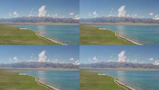 中国新疆赛里木湖夏季风景高清在线视频素材下载