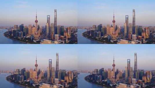 上海天际线延时航拍风光高清在线视频素材下载