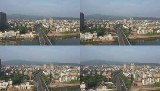 浙江金华兰溪市城市面貌高清在线视频素材下载