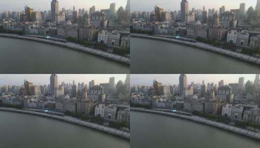 上海黄浦区外滩黄浦江4K航拍高清在线视频素材下载