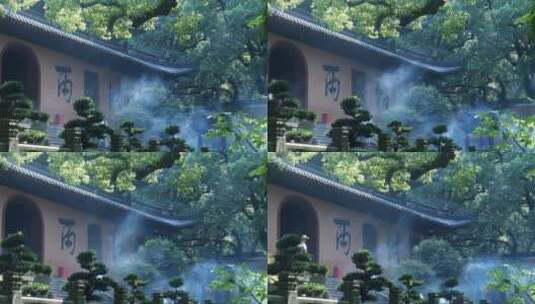 浙江普陀山法雨寺禅院建筑视频高清在线视频素材下载