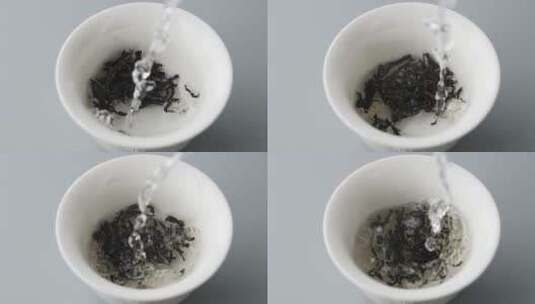 茶杯冲泡生态有机安徽祁门红茶泡茶升格视频高清在线视频素材下载