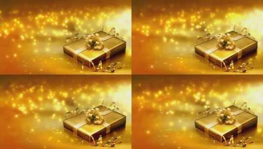 金色礼物盒光斑高清在线视频素材下载