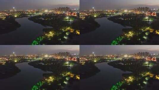 扬州古运河夜景高清在线视频素材下载