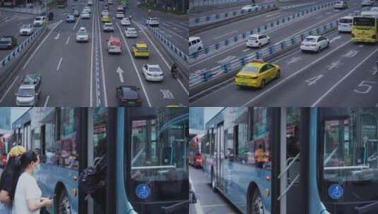 城市车流人流空镜高清在线视频素材下载