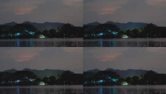杭州西湖风景区夜景高清在线视频素材下载