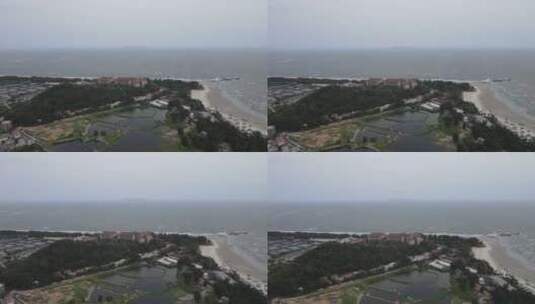 航拍广东茂名浪漫海岸景区高清在线视频素材下载