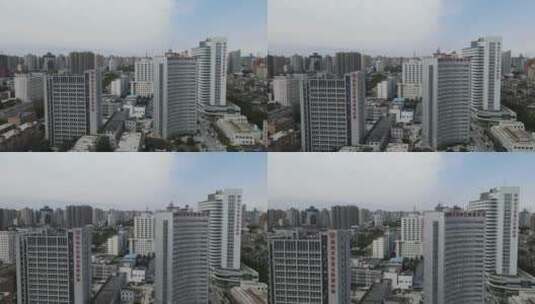 城市航拍河南郑州城市高楼高清在线视频素材下载