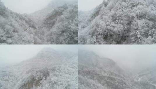 秦岭 雪景  航拍 冬天 大自然高清在线视频素材下载