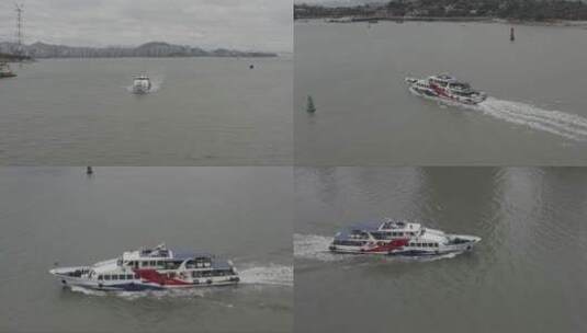 厦门轮船实拍航拍4K高清在线视频素材下载
