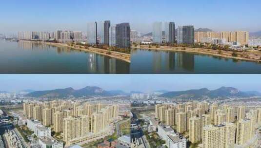 杭州三江口-湘湖航拍高清在线视频素材下载