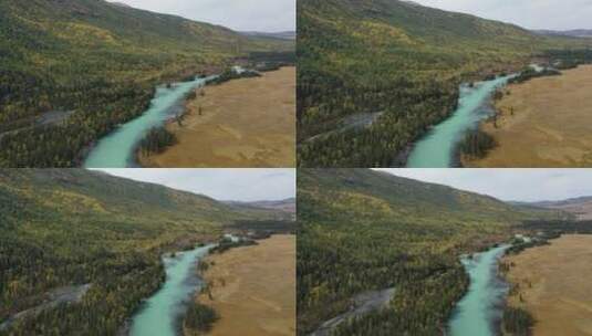 新疆喀纳斯河月亮湾高清在线视频素材下载