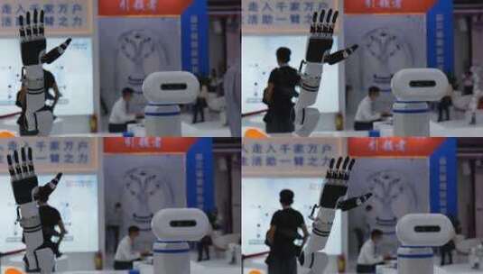 机器人摆手2高清在线视频素材下载