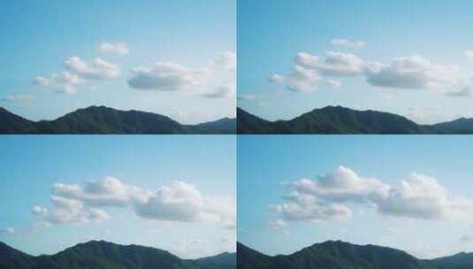 天空山云朵蓝天白云山延时远山风景小清新云高清在线视频素材下载