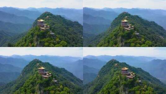 西安南五台山风景区秦岭山脉高清在线视频素材下载