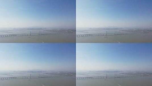 泉州湾跨海大桥航拍泉州大桥海景高清在线视频素材下载