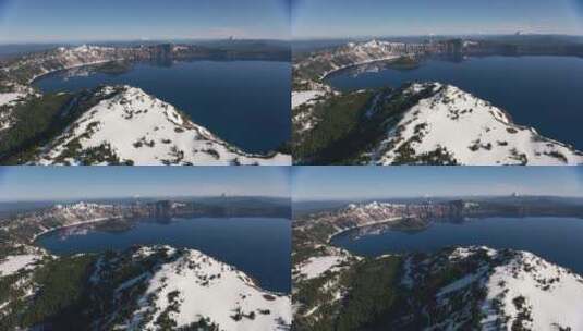蓝天下的雪山和湖高清在线视频素材下载
