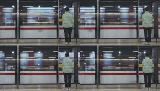 地铁站台等车乘客高清在线视频素材下载