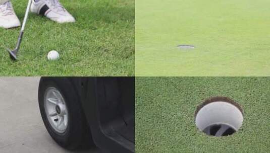 高尔夫球打球进球万能镜头高清在线视频素材下载