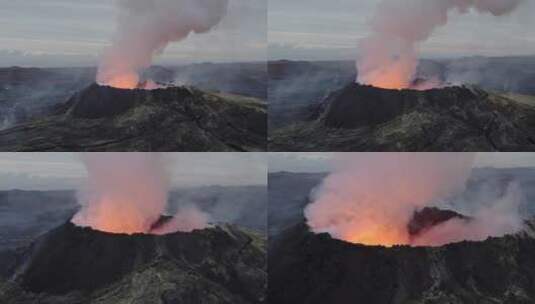 惊人的火山爆发和爆炸冲击波特写镜头高清在线视频素材下载