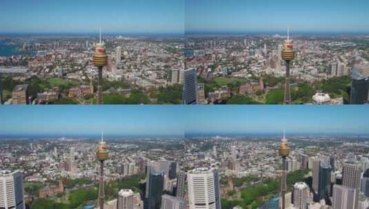 悉尼城市日落航拍高清在线视频素材下载