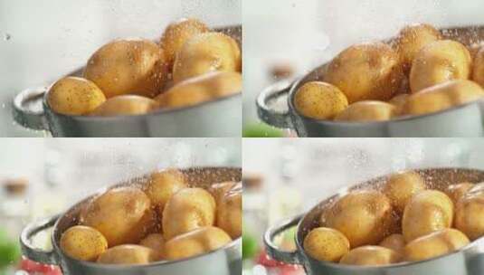 清水冲洗土豆高清在线视频素材下载