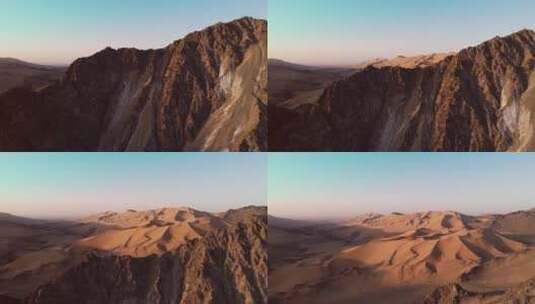 航拍西北沙漠戈壁高清在线视频素材下载