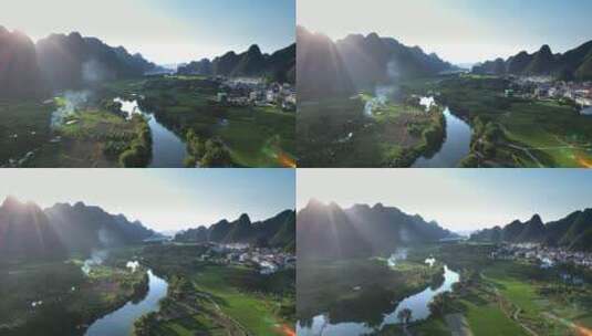 桂林遇龙河风景区高清在线视频素材下载