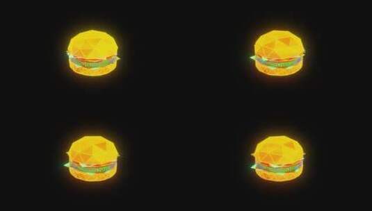 4K仰视视街道霓虹灯招牌汉堡比萨高清在线视频素材下载