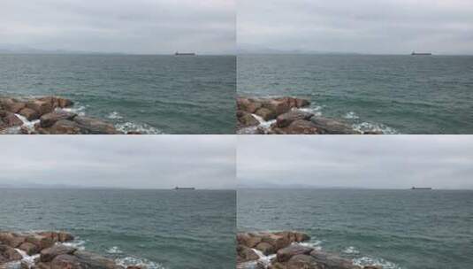 海平面货轮高清在线视频素材下载